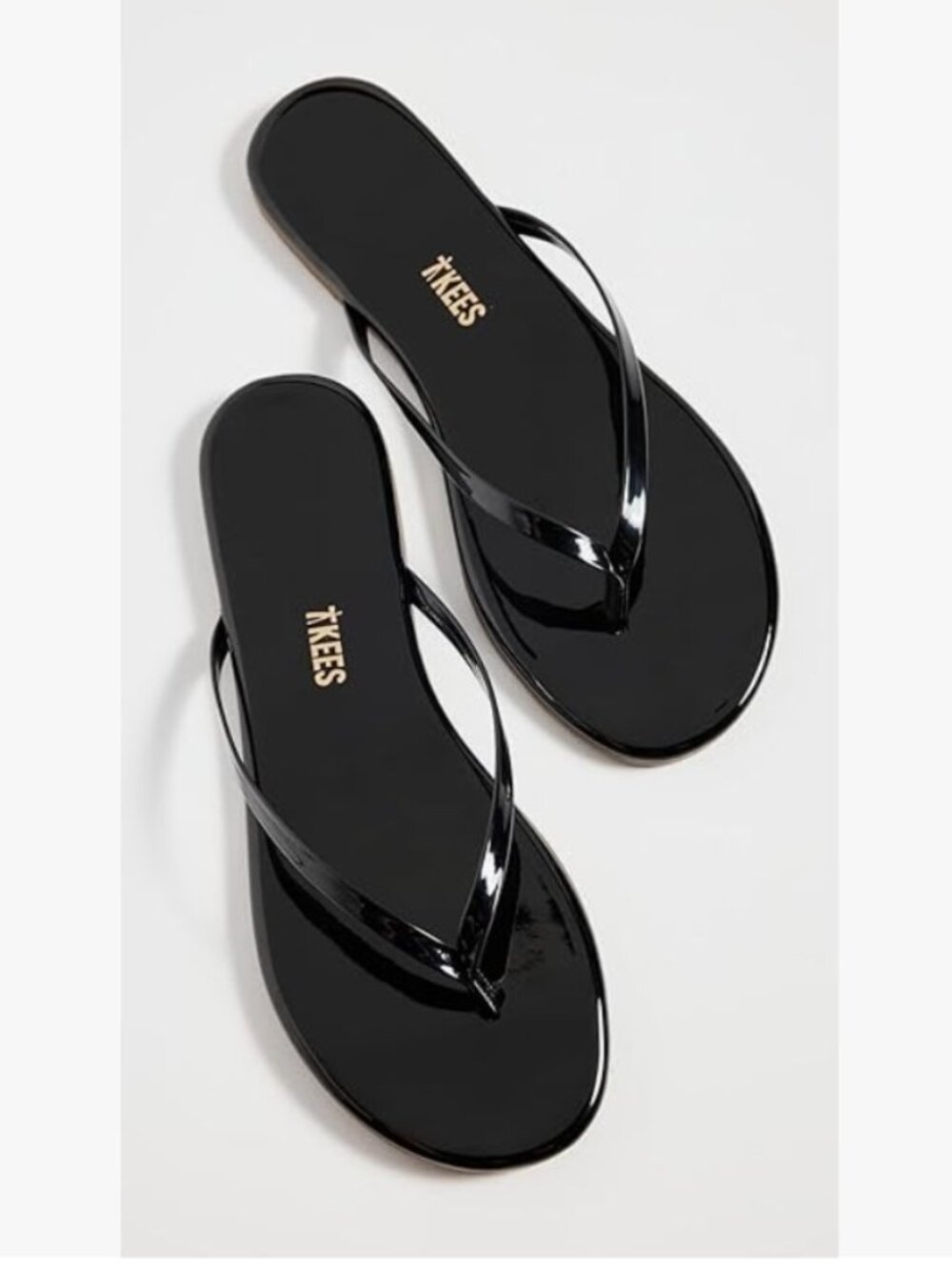 TKEES Lily Glosses Sandals | Glossy Black | Size 37 (US6.5)